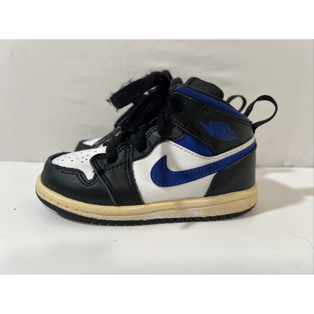 Nike Air Jordan 1 Mid Racer Blue White Black TD Toddler Size 7C